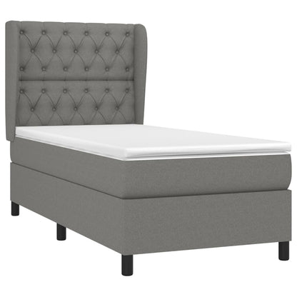 Giroletto a Molle con Materasso Grigio Scuro 80x200 cm Tessuto | homemem39