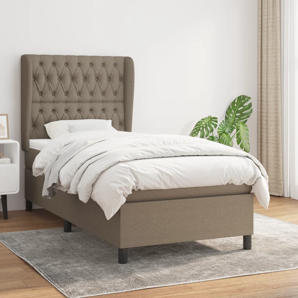 Giroletto a Molle con Materasso Tortora 100x200 cm in Tessuto | homemem39