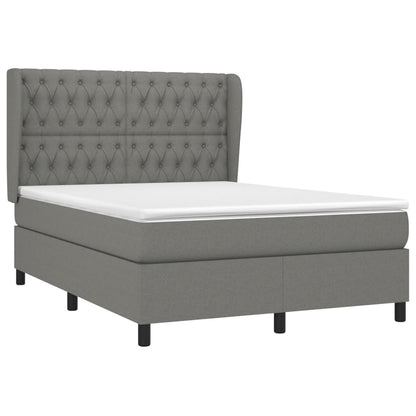 Giroletto a Molle con Materasso Grigio Scuro 140x200cm Tessuto | homemem39