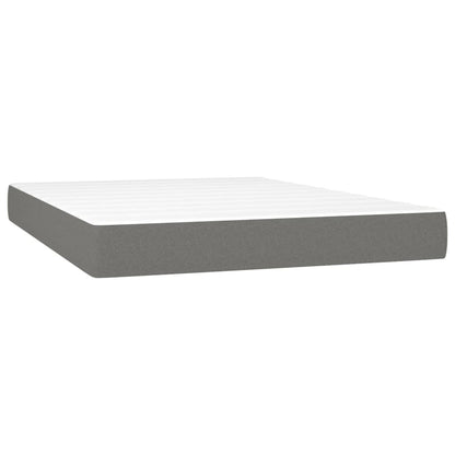 Giroletto a Molle con Materasso Grigio Scuro 140x200cm Tessuto | homemem39