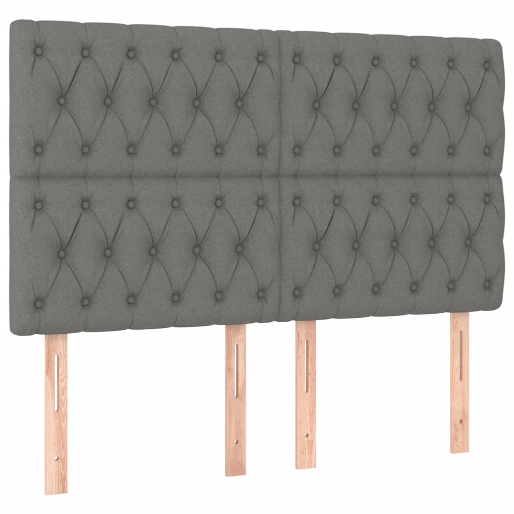 Giroletto a Molle con Materasso Grigio Scuro 140x200cm Tessuto | homemem39
