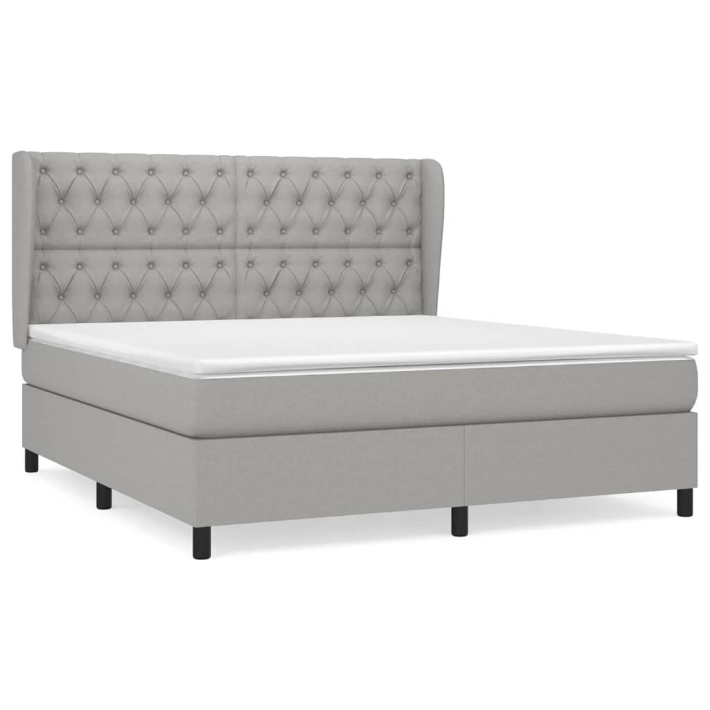 Giroletto a Molle con Materasso Grigio Chiaro160x200 cm Tessuto | homemem39