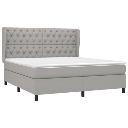 Giroletto a Molle con Materasso Grigio Chiaro160x200 cm Tessuto | homemem39