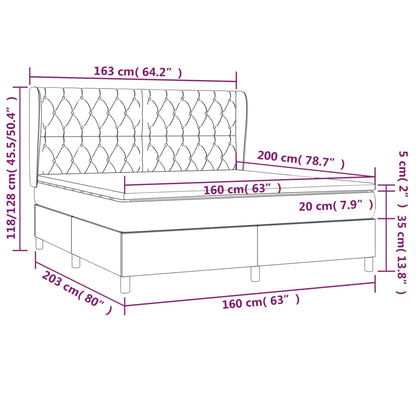 Giroletto a Molle con Materasso Grigio Chiaro160x200 cm Tessuto | homemem39