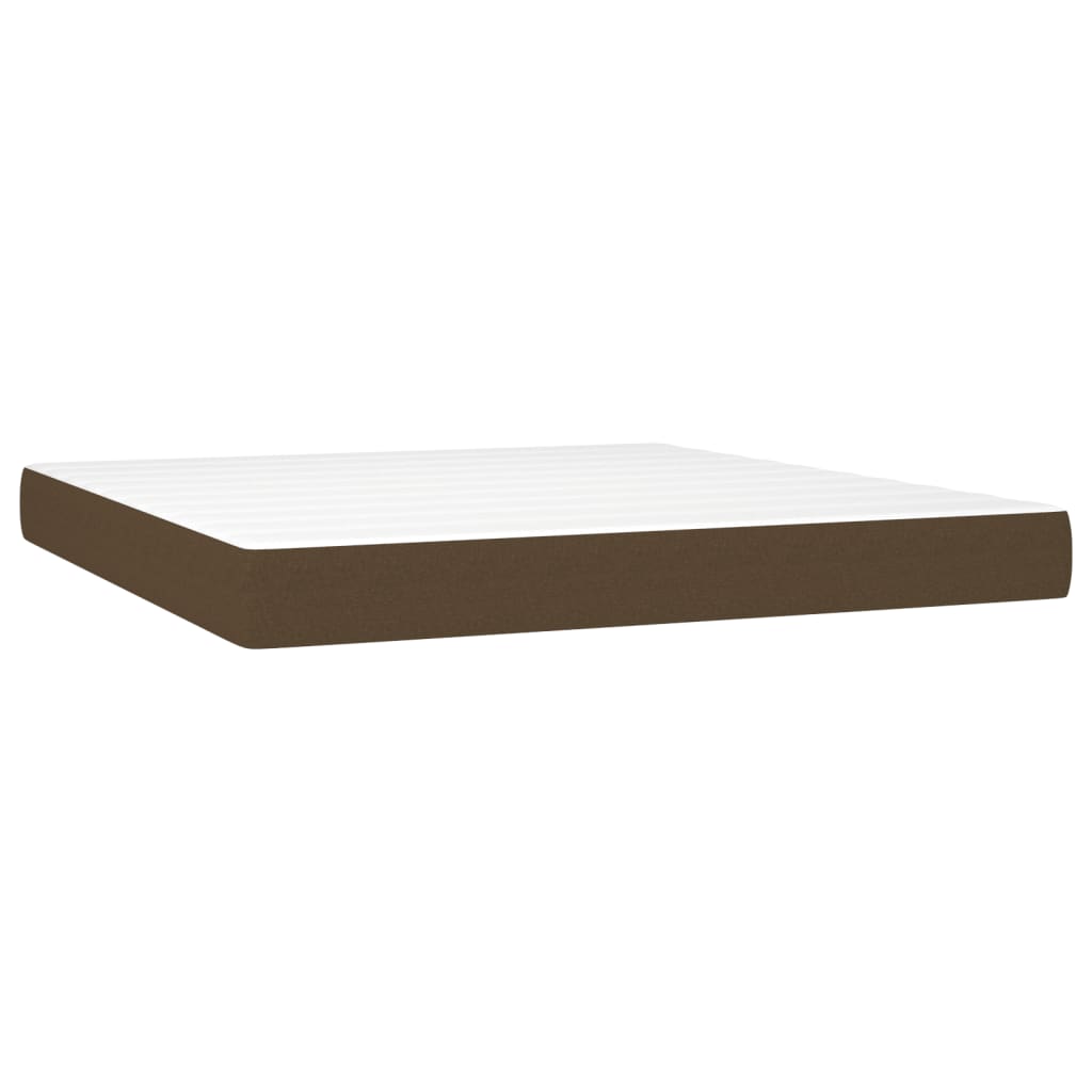 Giroletto a Molle con Materasso Marrone Scuro 160x200cm Tessuto | homemem39