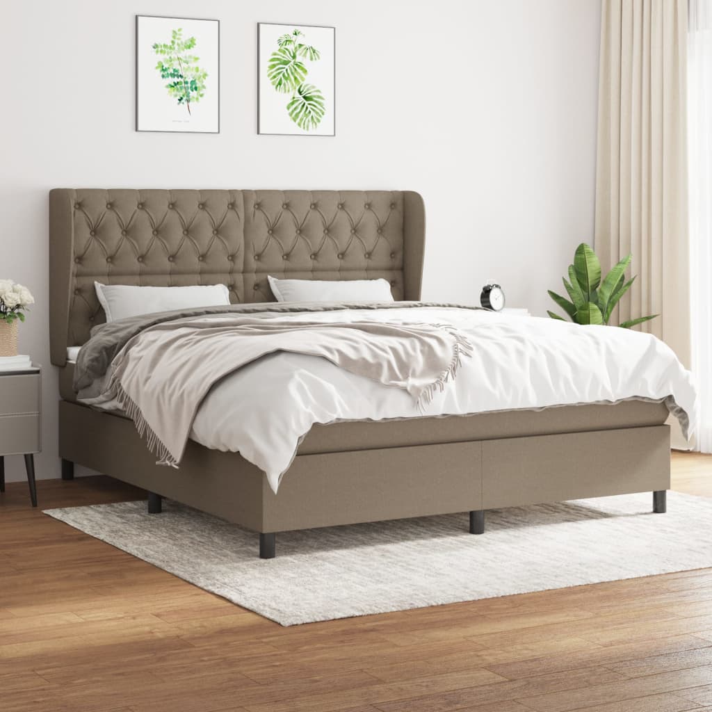 Giroletto a Molle con Materasso Tortora 160x200 cm in Tessuto | homemem39