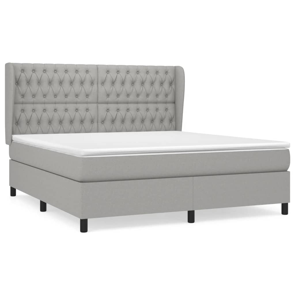 Giroletto a Molle con Materasso Grigio Chiaro180x200 cm Tessuto | homemem39
