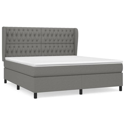 Giroletto a Molle con Materasso Grigio Scuro 180x200 cm Tessuto | homemem39