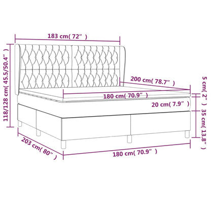 Giroletto a Molle con Materasso Blu 180x200 cm in Tessuto