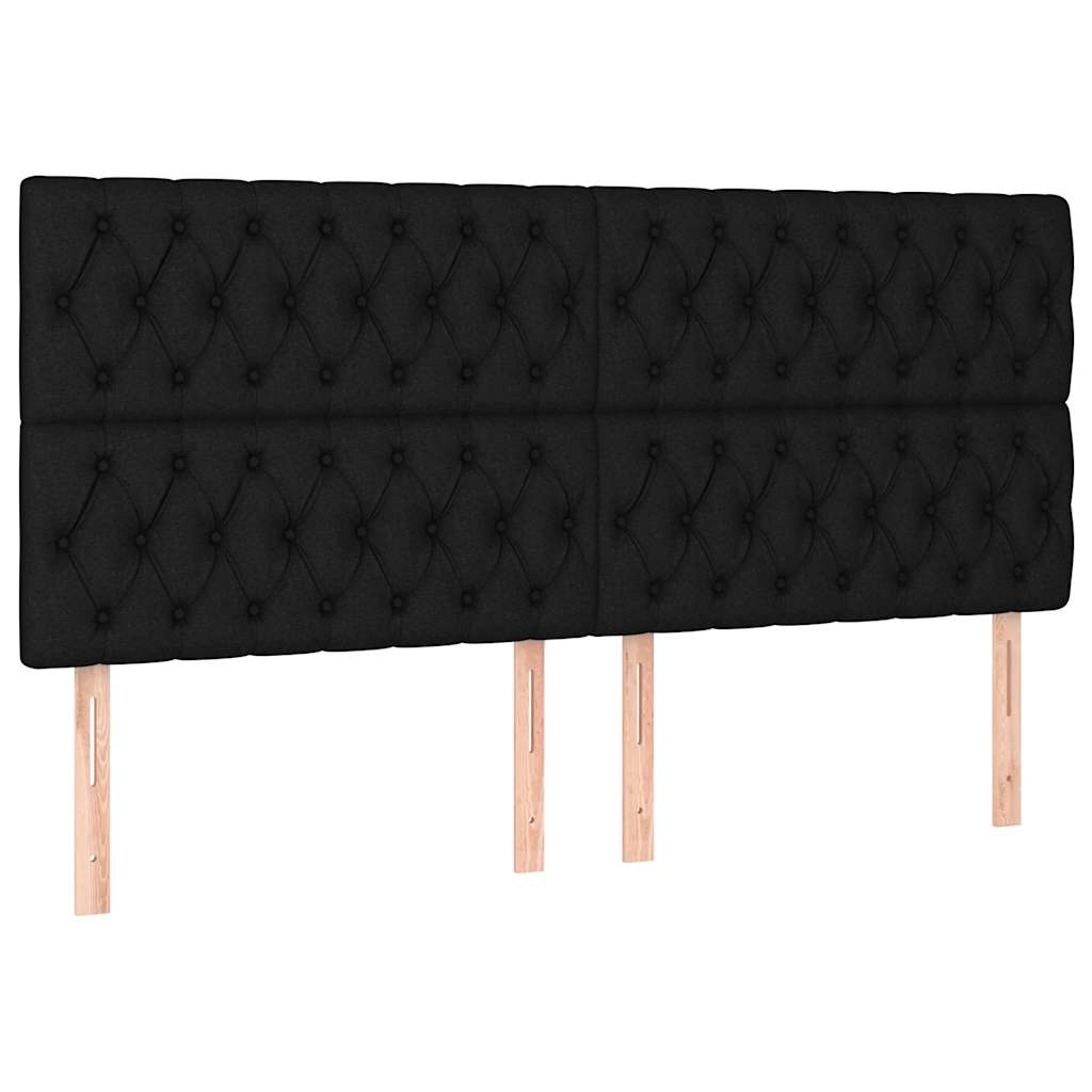 Giroletto a Molle con Materasso Nero 200x200 cm in Tessuto | homemem39