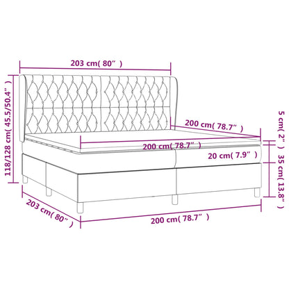 Giroletto a Molle con Materasso Marrone Scuro 200x200cm Tessuto