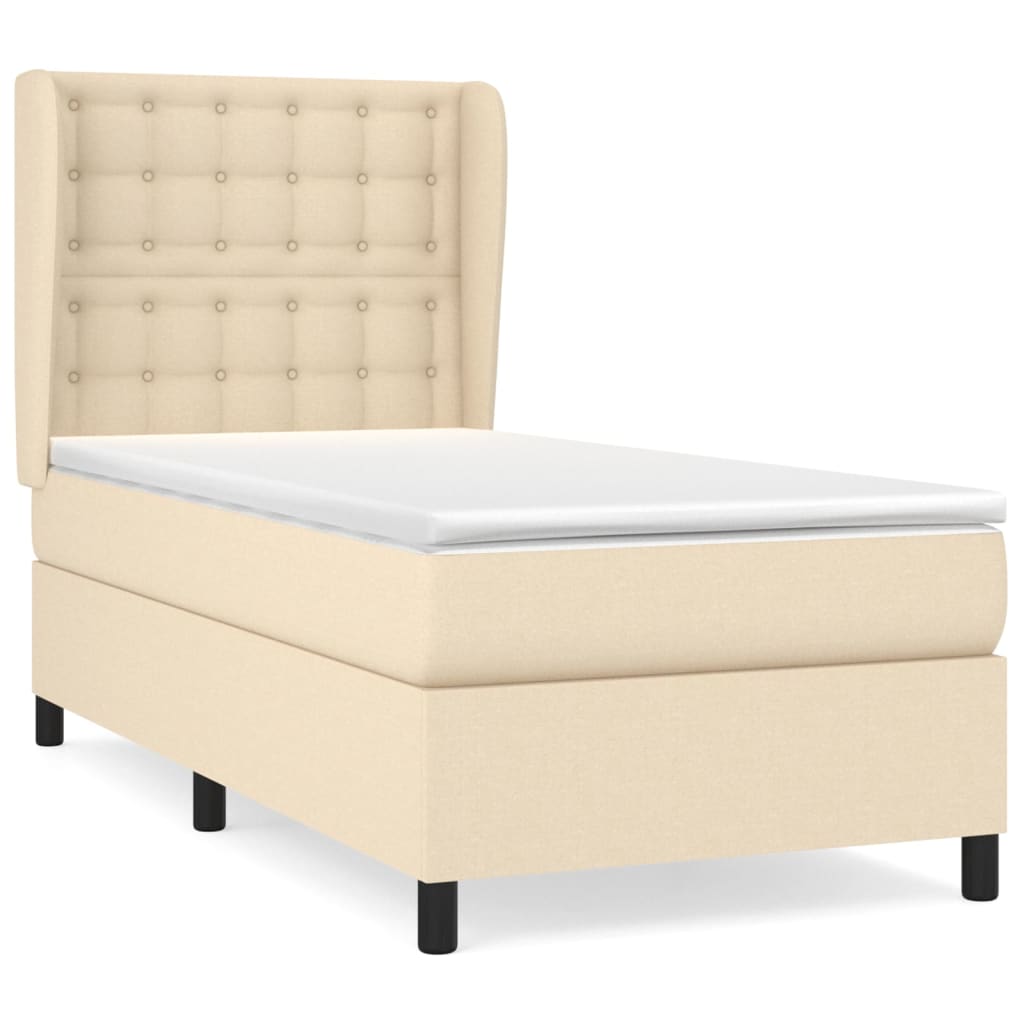 Giroletto a Molle con Materasso Crema 80x200 cm inTessuto | homemem39