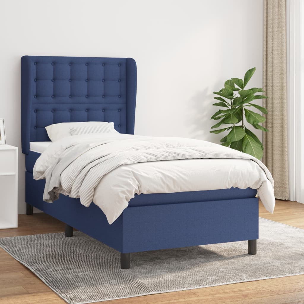 Giroletto a Molle con Materasso Blu 80x200 cm inTessuto | homemem39