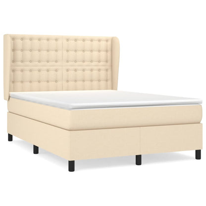Giroletto a Molle con Materasso Crema 140x19 cm in Tessuto | homemem39