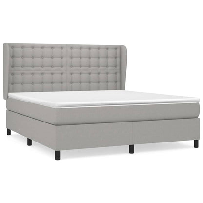 Giroletto a Molle con Materasso Grigio Chiaro160x200 cm Tessuto | homemem39