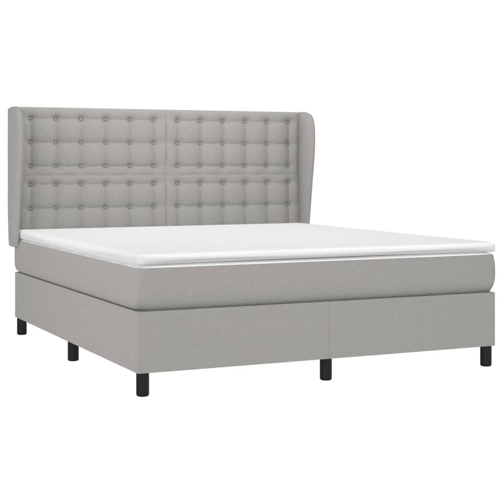 Giroletto a Molle con Materasso Grigio Chiaro160x200 cm Tessuto | homemem39