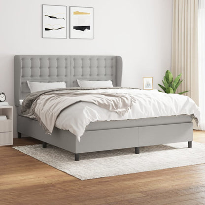 Giroletto a Molle con Materasso Grigio Chiaro180x200 cm Tessuto | homemem39