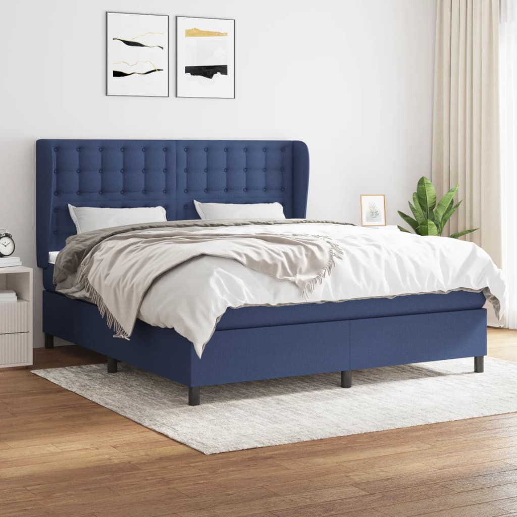 Giroletto a Molle con Materasso Blu 180x200 cm in Tessuto | homemem39
