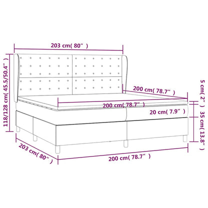Giroletto a Molle con Materasso Nero 200x200 cm in Tessuto | homemem39