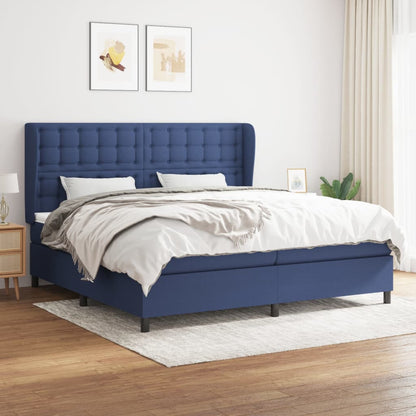 Giroletto a Molle con Materasso Blu 200x200 cm in Tessuto | homemem39