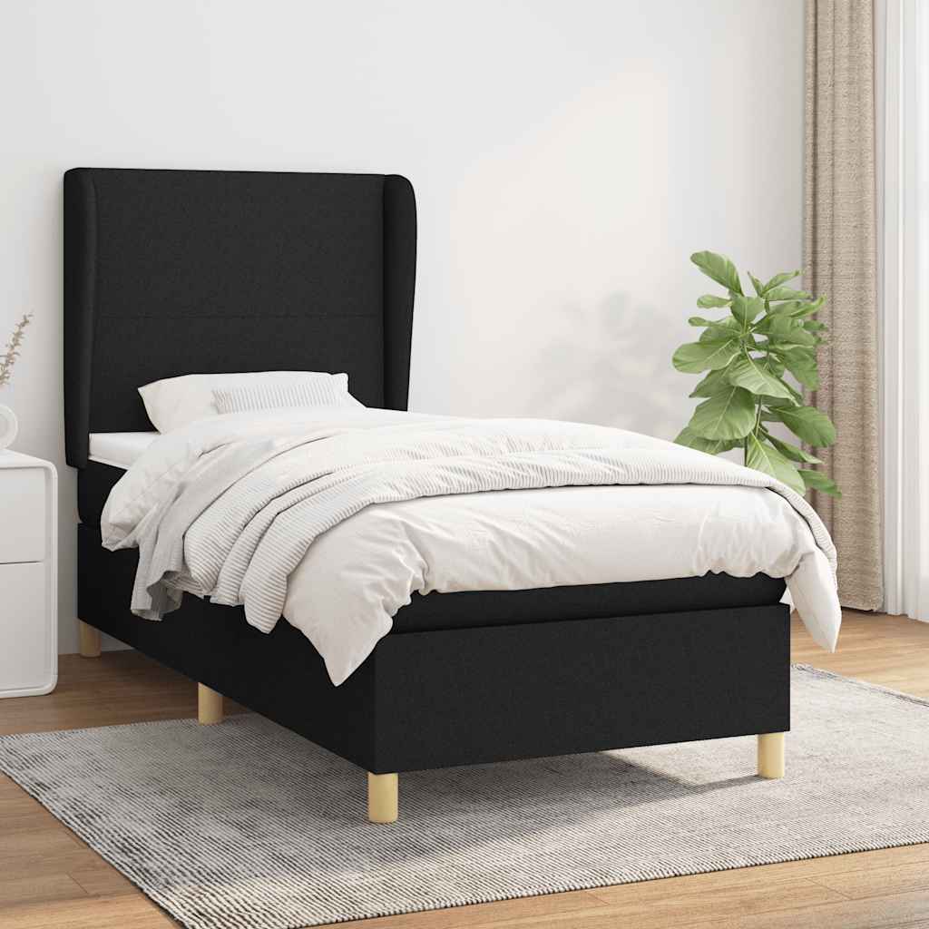 Giroletto a Molle con Materasso Nero 80x200 cm inTessuto | homemem39