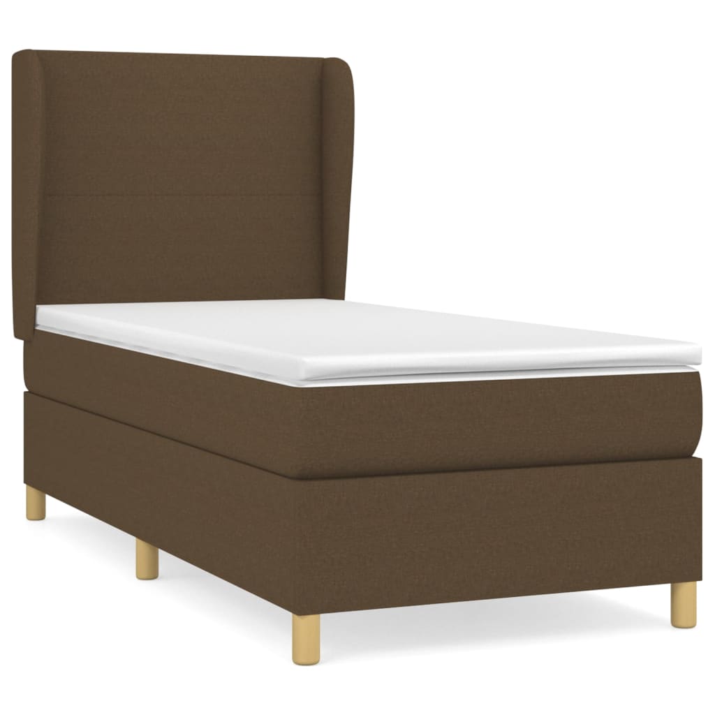 Giroletto a Molle con Materasso Marrone Scuro 80x200 cm Tessuto | homemem39