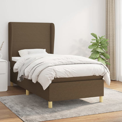 Giroletto a Molle con Materasso Marrone Scuro 80x200 cm Tessuto | homemem39