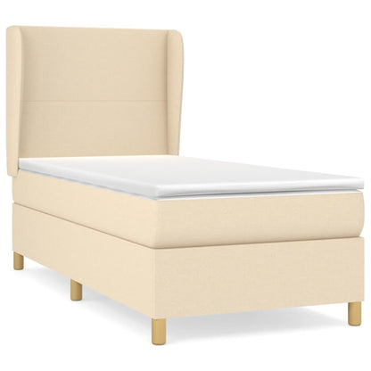 Giroletto a Molle con Materasso Crema 100x200 cm in Tessuto | homemem39