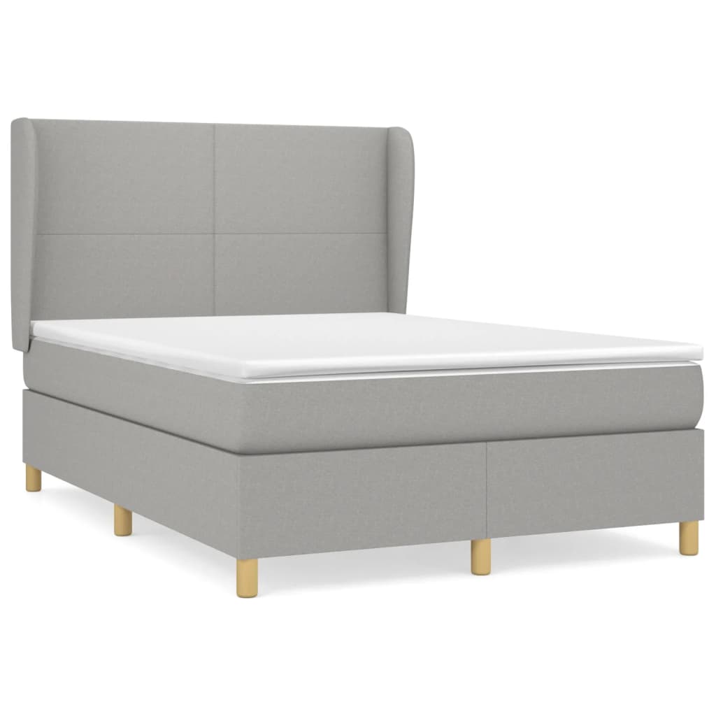 Giroletto a Molle con Materasso Grigio Chiaro 140x190cm Tessuto | homemem39
