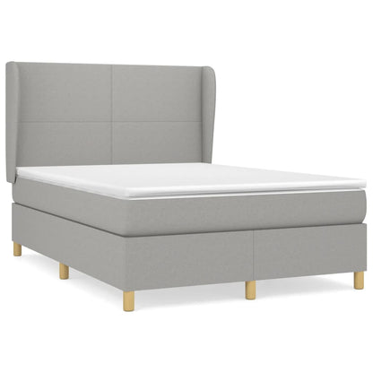 Giroletto a Molle con Materasso Grigio Chiaro 140x190cm Tessuto | homemem39