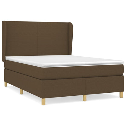 Giroletto a Molle con Materasso Marrone Scuro 140x190cm Tessuto | homemem39