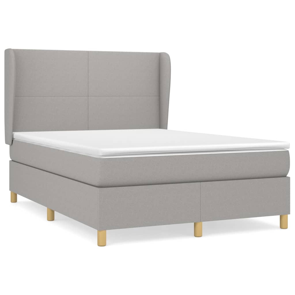 Giroletto a Molle con Materasso Grigio Chiaro 140x200cm Tessuto | homemem39