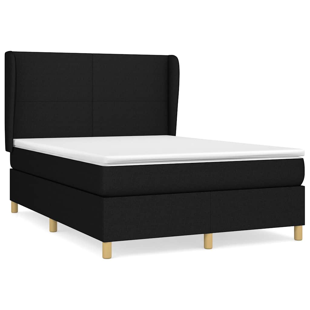 Giroletto a Molle con Materasso Nero 140x200 cm in Tessuto | homemem39