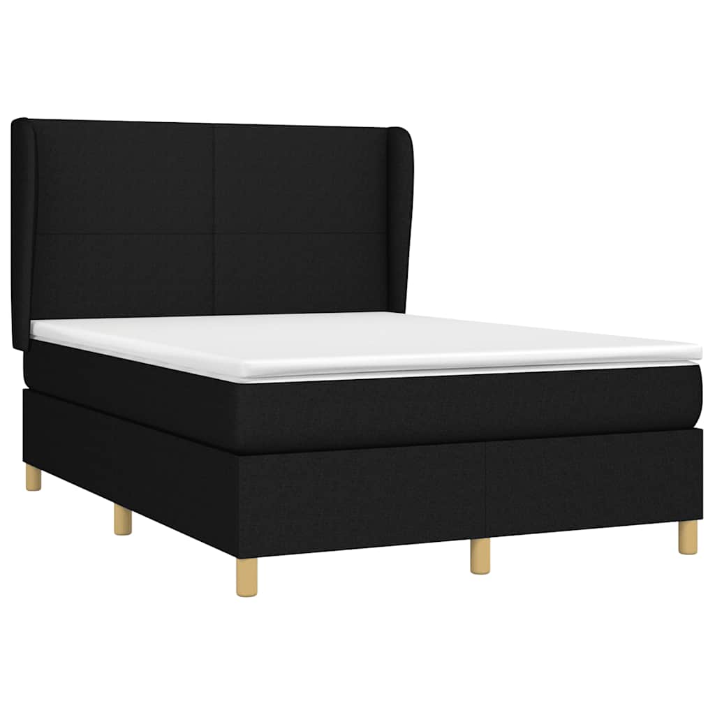 Giroletto a Molle con Materasso Nero 140x200 cm in Tessuto | homemem39