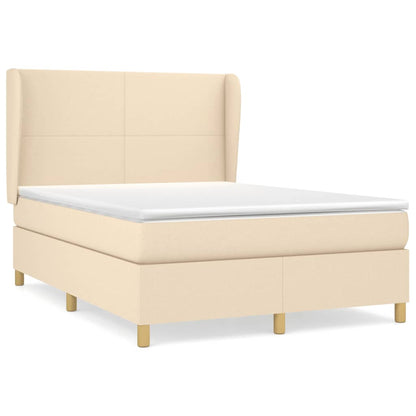 Giroletto a Molle con Materasso Crema 140x200 cm in Tessuto | homemem39