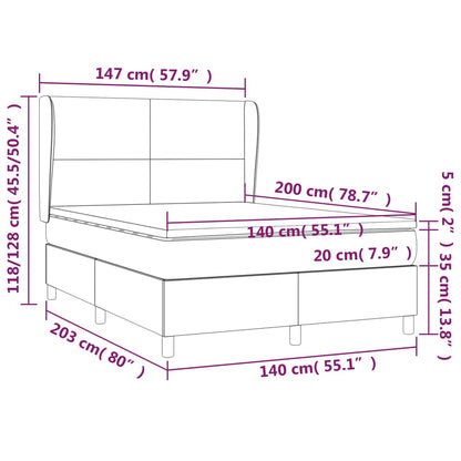 Giroletto a Molle con Materasso Blu 140x200 cm in Tessuto | homemem39
