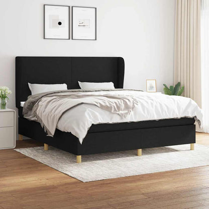 Giroletto a Molle con Materasso Nero 160x200 cm in Tessuto | homemem39