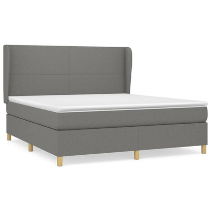 Giroletto a Molle con Materasso Grigio Scuro 180x200 cm Tessuto | homemem39