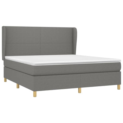 Giroletto a Molle con Materasso Grigio Scuro 180x200 cm Tessuto | homemem39