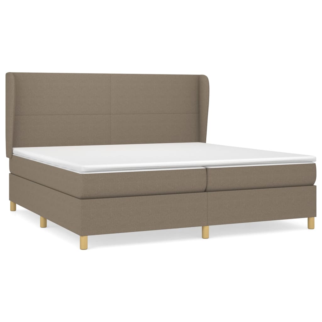 Giroletto a Molle con Materasso Tortora 200x200 cm in Tessuto | homemem39