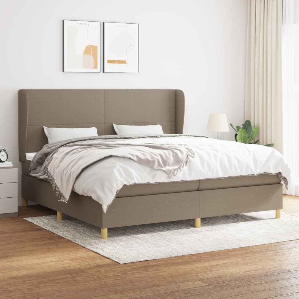 Giroletto a Molle con Materasso Tortora 200x200 cm in Tessuto | homemem39