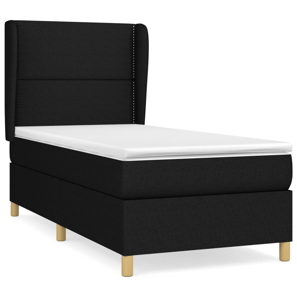 Giroletto a Molle con Materasso Nero 80x200 cm inTessuto | homemem39