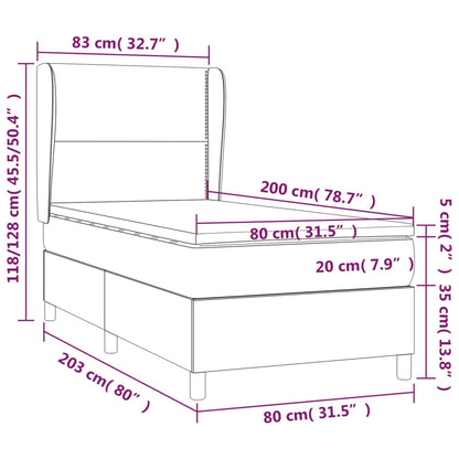 Giroletto a Molle con Materasso Tortora 80x200 cm inTessuto - homemem39