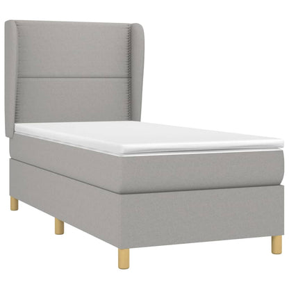 Giroletto a Molle con Materasso Grigio Chiaro 90x190 cm Tessuto | homemem39