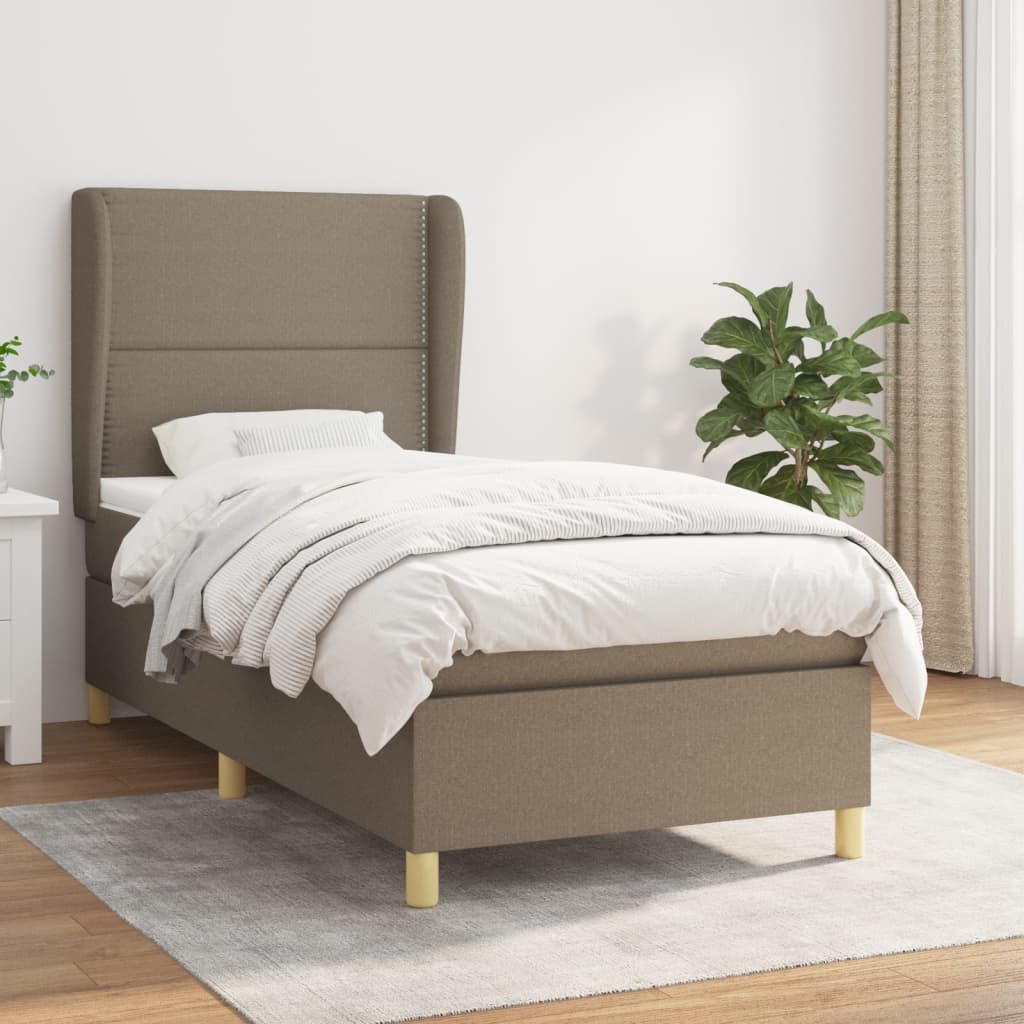 Giroletto a Molle con Materasso Tortora 90x190 cm in Tessuto | homemem39
