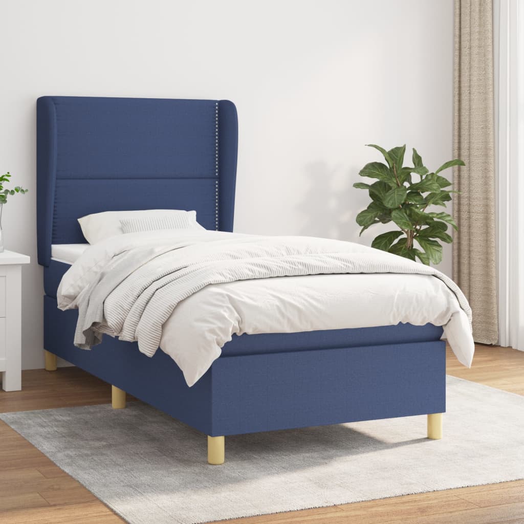 Giroletto a Molle con Materasso Blu 90x200 cm inTessuto | homemem39