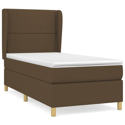 Giroletto a Molle con Materasso Marrone Scuro 100x200cm Tessuto | homemem39