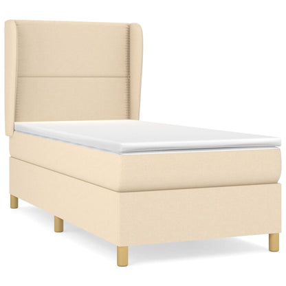 Giroletto a Molle con Materasso Crema 100x200 cm in Tessuto | homemem39
