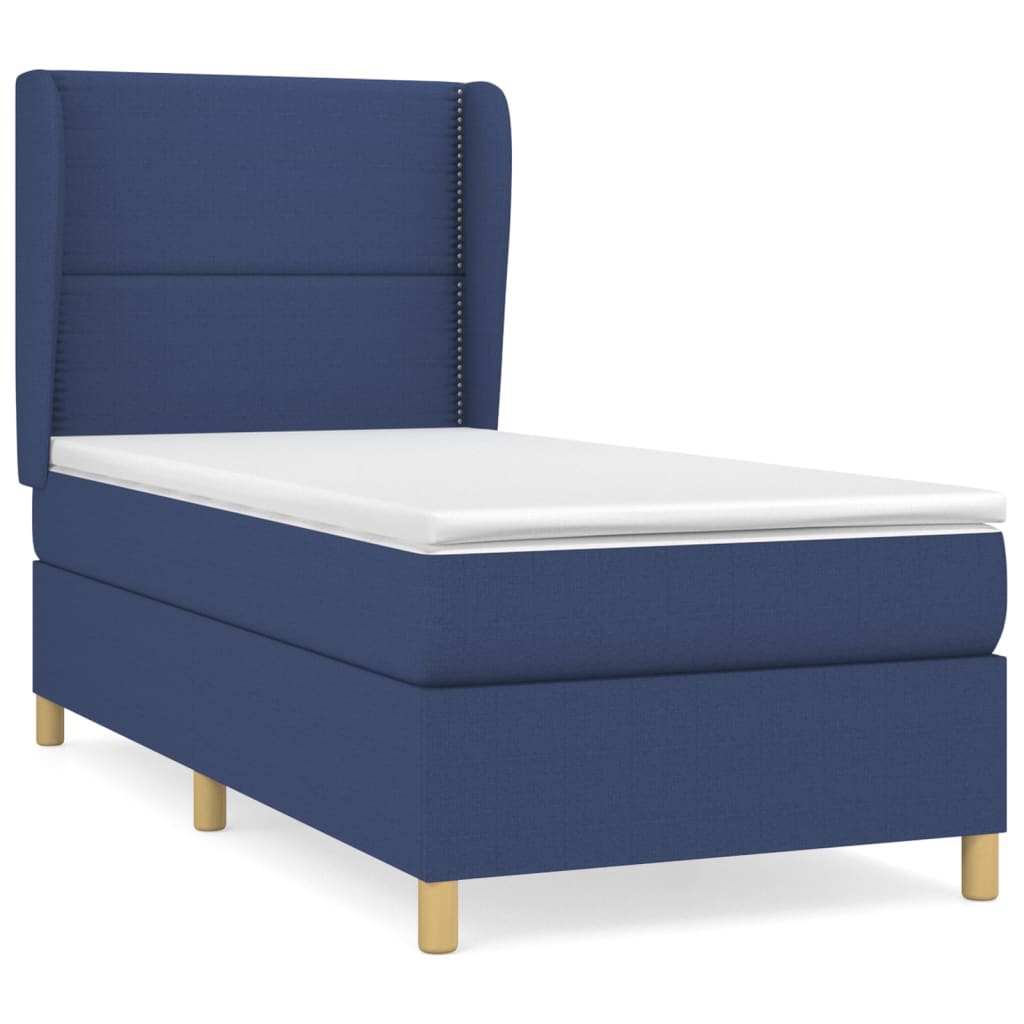 Giroletto a Molle con Materasso Blu 100x200 cm in Tessuto | homemem39