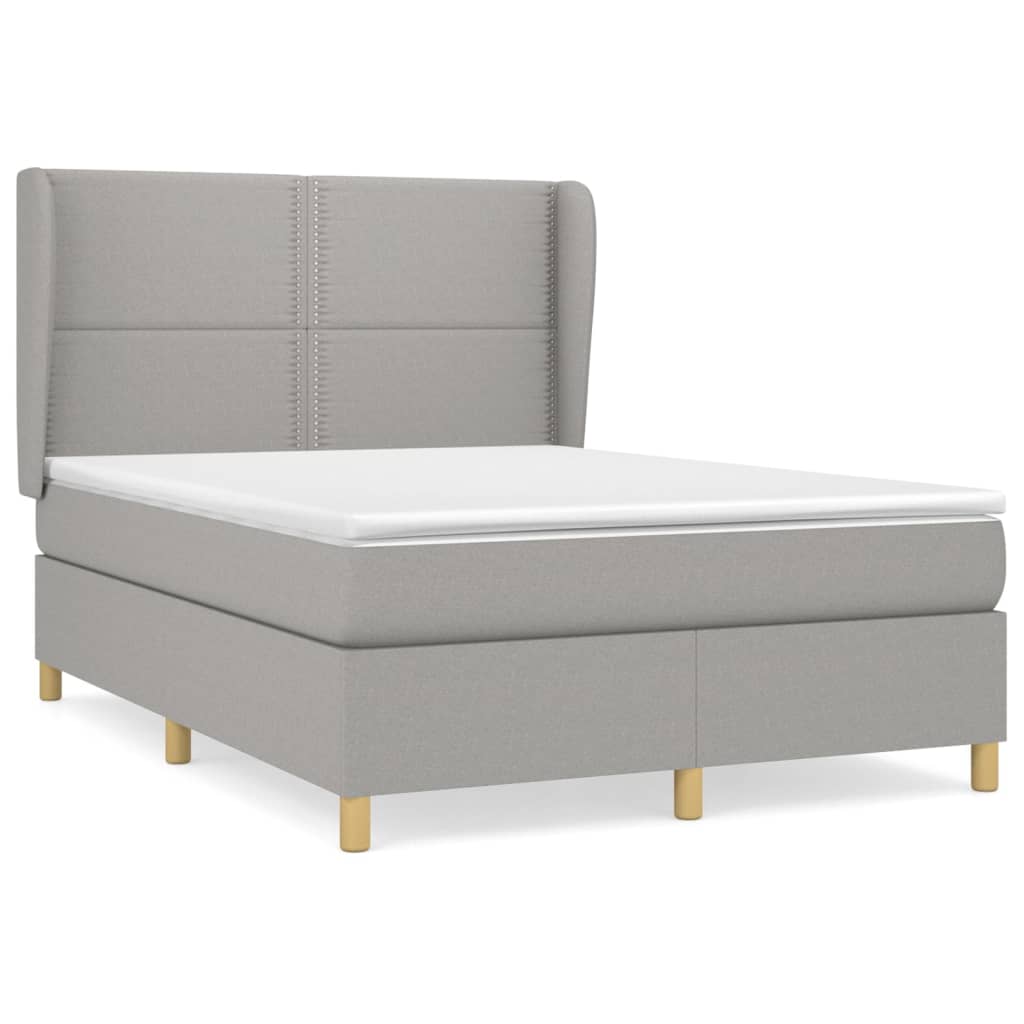 Giroletto a Molle con Materasso Grigio Chiaro 140x190cm Tessuto | homemem39
